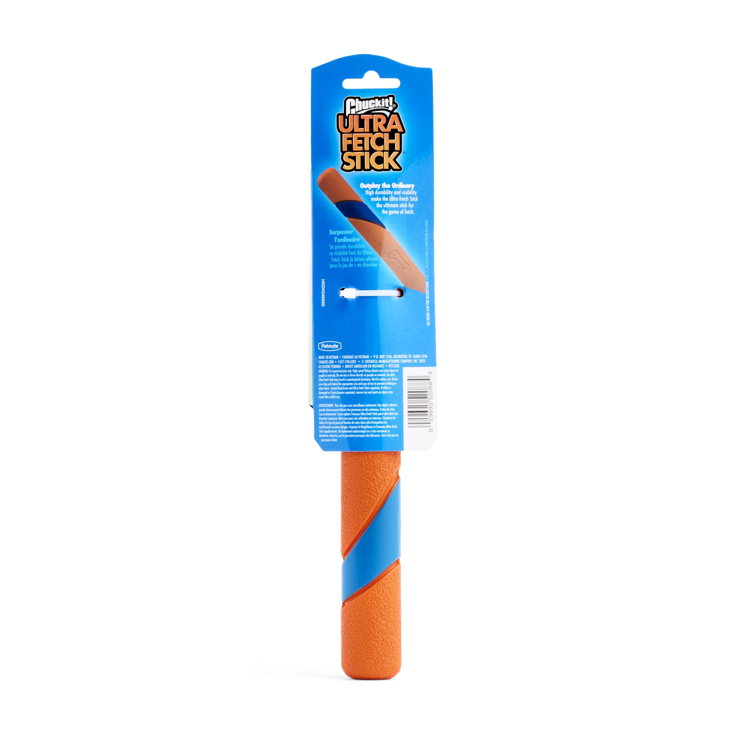 12-Inch Interactive Dog Fetch Stick – Durable Outdoor Dog Toy for Fetch Games, High Visibility, Suitable for All Breed Sizes
