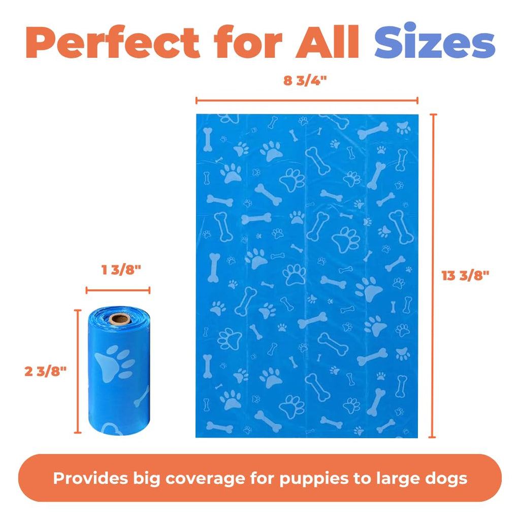 Leak-Proof Dog Poop Bags, Thick Tear-Resistant Pet Waste Bags for Puppy Walking, Travel & Outdoor Cleanup, 150 Bags, Assorted Colors