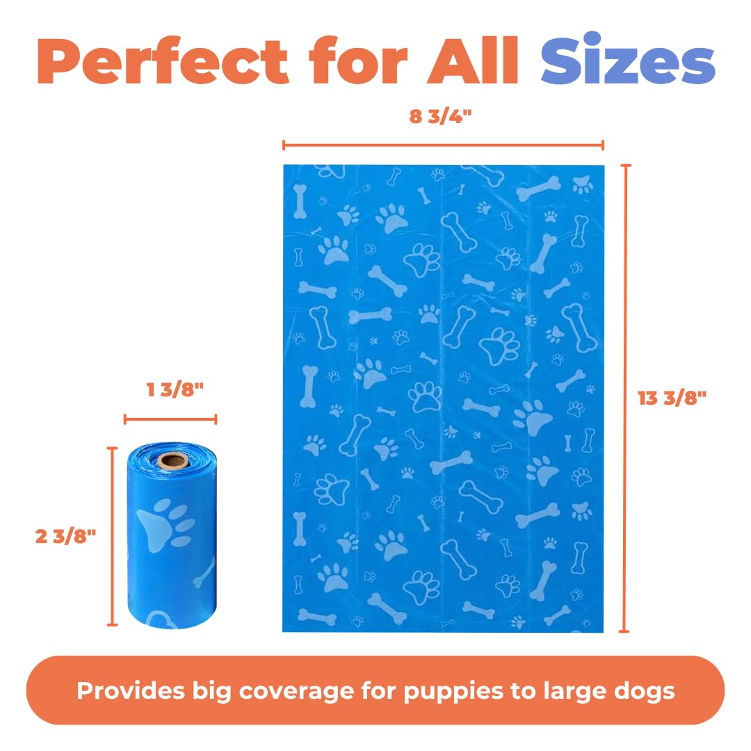 Leak-Proof Dog Poop Bags, Thick Tear-Resistant Pet Waste Bags for Puppy Walking, Travel & Outdoor Cleanup, 150 Bags, Assorted Colors