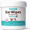 Dog & Cat Ear Cleaner Finger Wipes – 60 Count Soft Otic Cleaning Pads with Coconut Scent for Removing Wax, Dirt & Odor