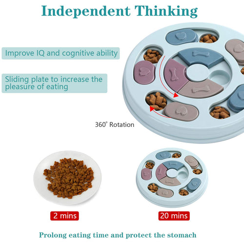 Dog Puzzle Feeder Toy for IQ Training & Mental Enrichment, Interactive Slow Feed Puzzle for Small Dogs, Dark Blue