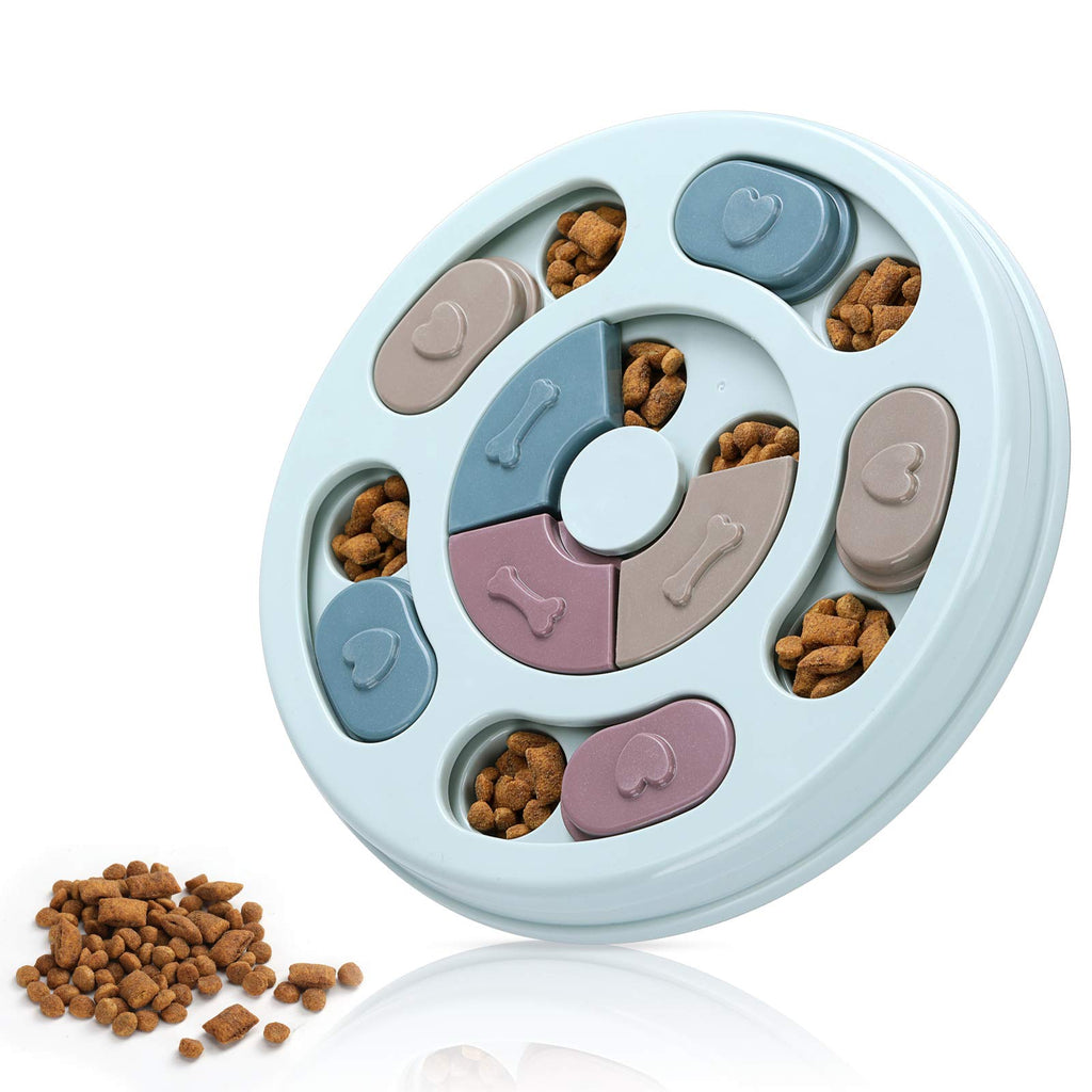 Dog Puzzle Feeder Toy for IQ Training & Mental Enrichment, Interactive Slow Feed Puzzle for Small Dogs, Dark Blue