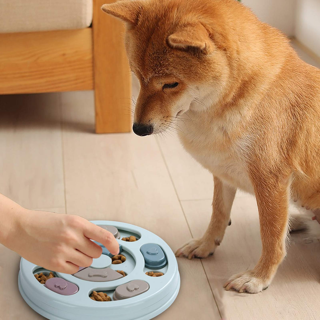 Dog Puzzle Feeder Toy for IQ Training & Mental Enrichment, Interactive Slow Feed Puzzle for Small Dogs, Dark Blue