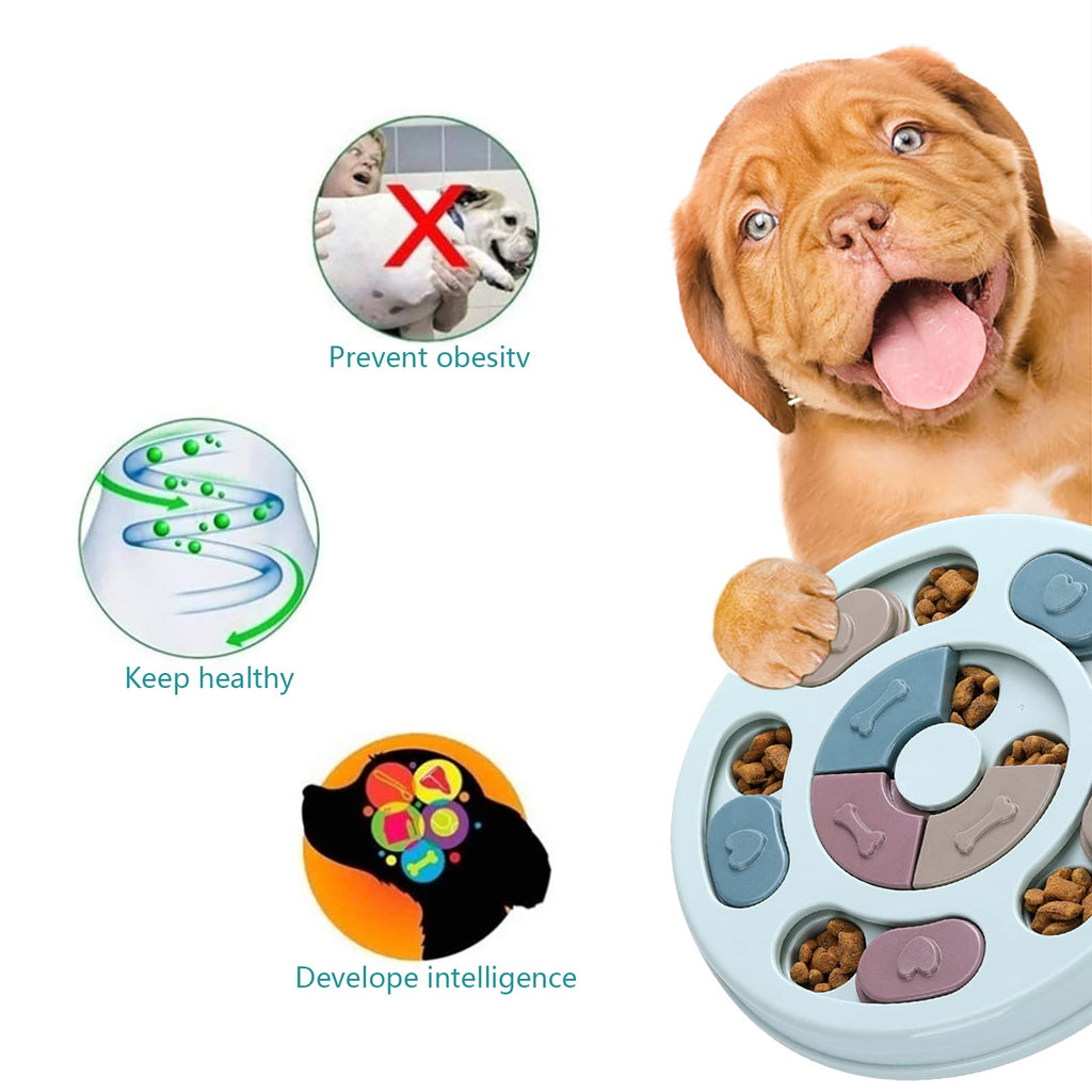Dog Puzzle Feeder Toy for IQ Training & Mental Enrichment, Interactive Slow Feed Puzzle for Small Dogs, Dark Blue
