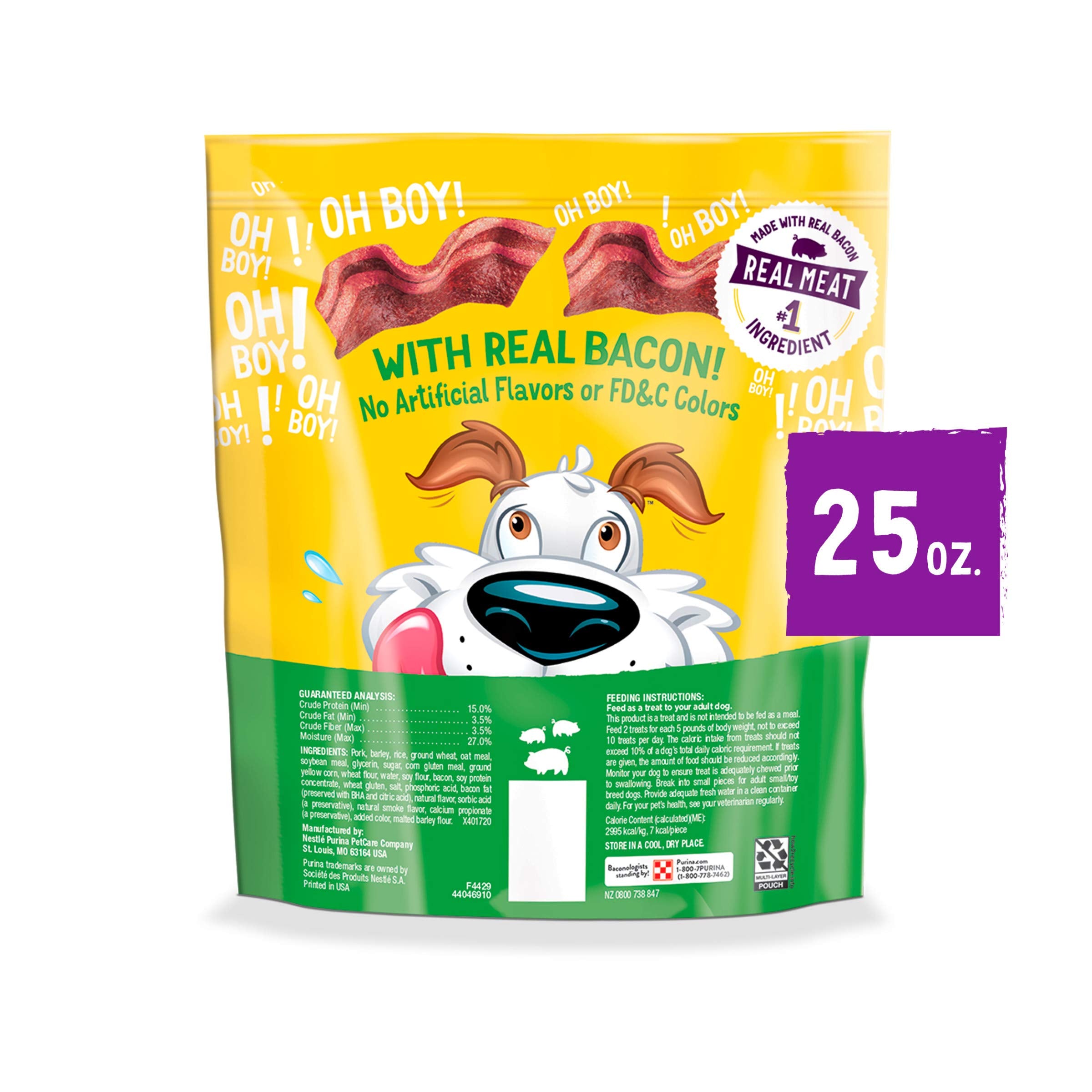 Bacon Flavor Dog Treats with Real Meat – Fun Size Soft Chewy Dog Snacks, 25 oz Resealable Pouch