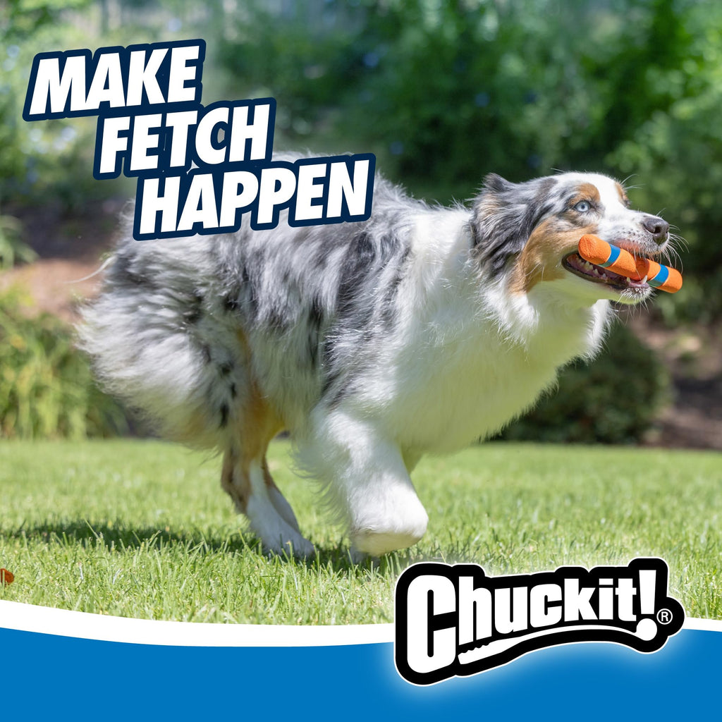 12-Inch Interactive Dog Fetch Stick – Durable Outdoor Dog Toy for Fetch Games, High Visibility, Suitable for All Breed Sizes