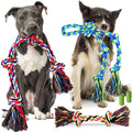 Heavy Duty Rope Dog Toys for Aggressive Chewers – 3-Pack Tough Tug-of-War & Dental Chew Toys with 2 Dog Waste Bags for Large Dogs