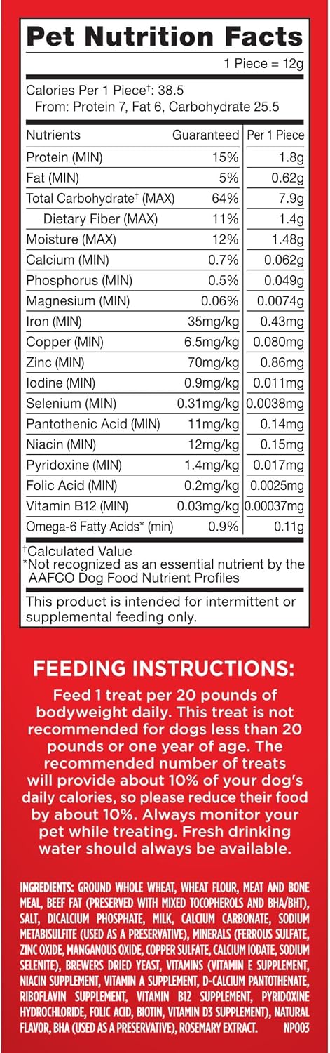 Crunchy Beef Flavor Dog Treats for Medium Dogs – 10 lb Box with Vitamins & Minerals, Original Recipe