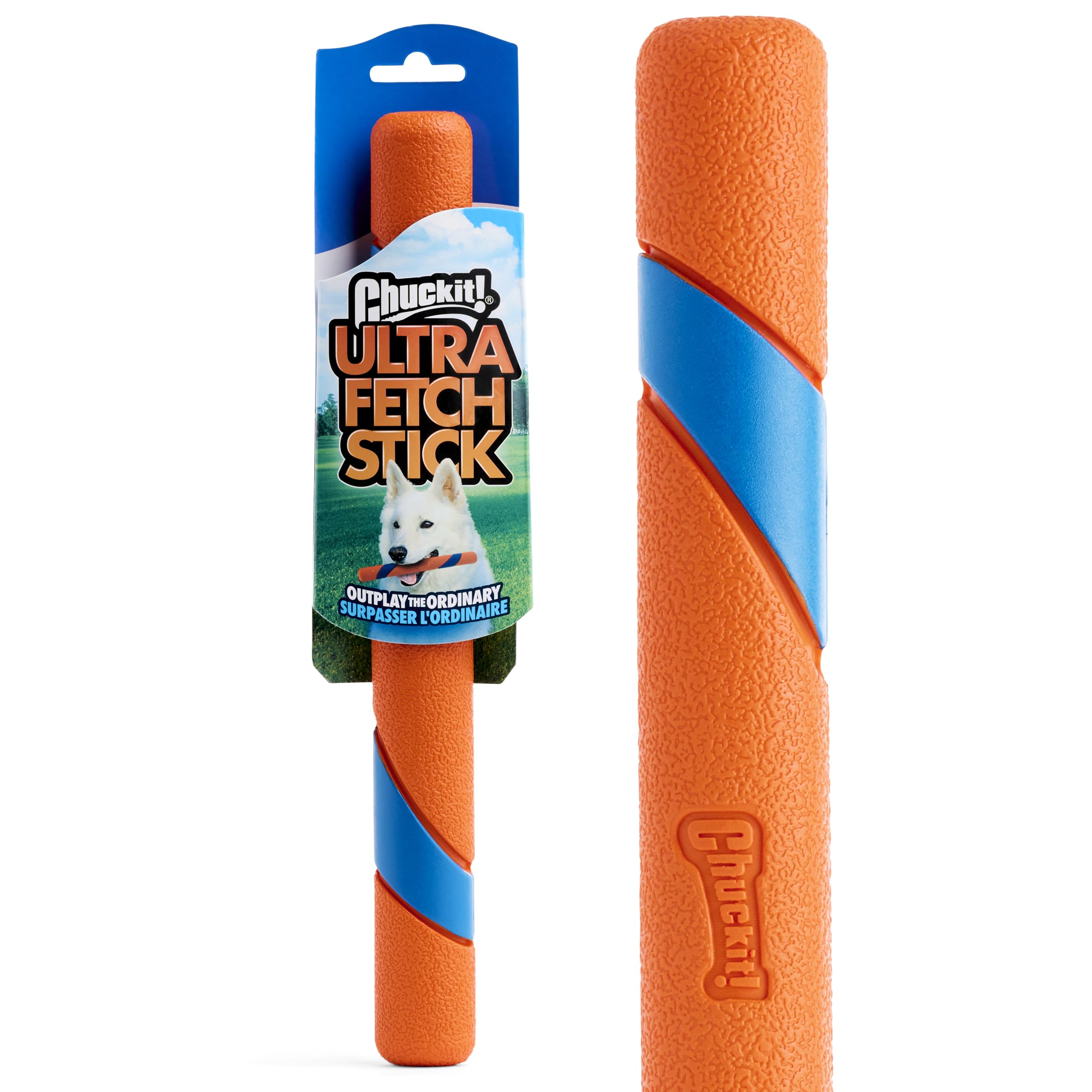 12-Inch Interactive Dog Fetch Stick – Durable Outdoor Dog Toy for Fetch Games, High Visibility, Suitable for All Breed Sizes