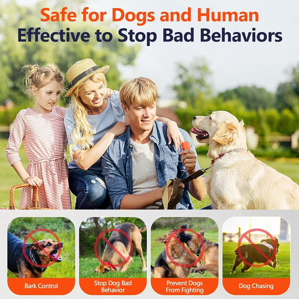 RALYUNI Ultrasonic Dog Bark Deterrent Device with LCD Screen 3 Modes Orange