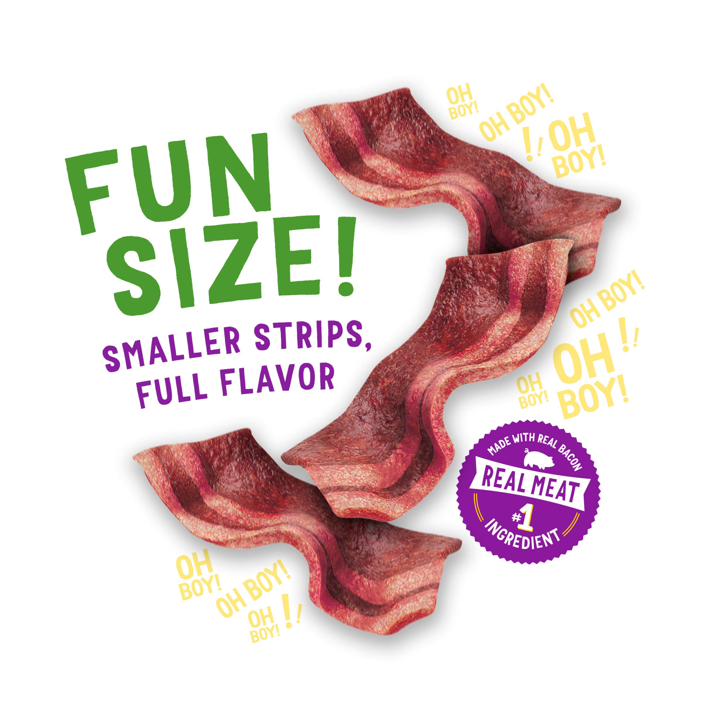 Bacon Flavor Dog Treats with Real Meat – Fun Size Soft Chewy Dog Snacks, 25 oz Resealable Pouch