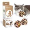 3 Pack Natural Silvervine & Catnip Cat Chew Toys with Bell Ball, Hand-Woven Cage Balls for Indoor Cats and Kittens