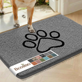 30×20 Absorbent Chenille Dog Doormat – Non-Slip Quick Dry Entryway Rug Ideal for Homes with Dogs, Machine Washable Dirt Trapper for Muddy Paws (Grey 30×20 Inches)