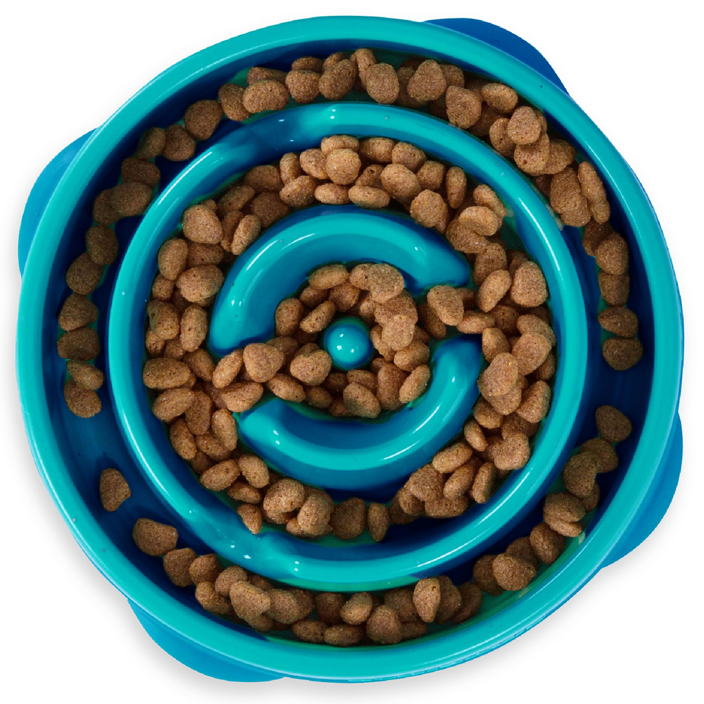 Slow Feeder Dog Bowl 2 Cup Capacity – Non-Slip Puzzle Feeding Bowl for Small & Medium Dogs and Cats, Food-Safe, Turquoise