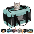 Soft-Sided Pet Carrier for Cats & Small Dogs – TSA Airline Approved Collapsible Travel Carrier with Washable Bed, Mesh Panels & Shoulder Strap, 17 x 11 x 11 Inches