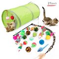 Kitten Toys Variety Pack with Cat Wand, Sisal Mouse, Bell Ball & Storage Bag, Interactive Cat Toy Set for Indoor Cats