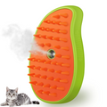3-in-1 Pet Steam Brush with Spray Mist, Silicone Massage Grooming Comb for Cats and Dogs, Detachable Design, Mango Green