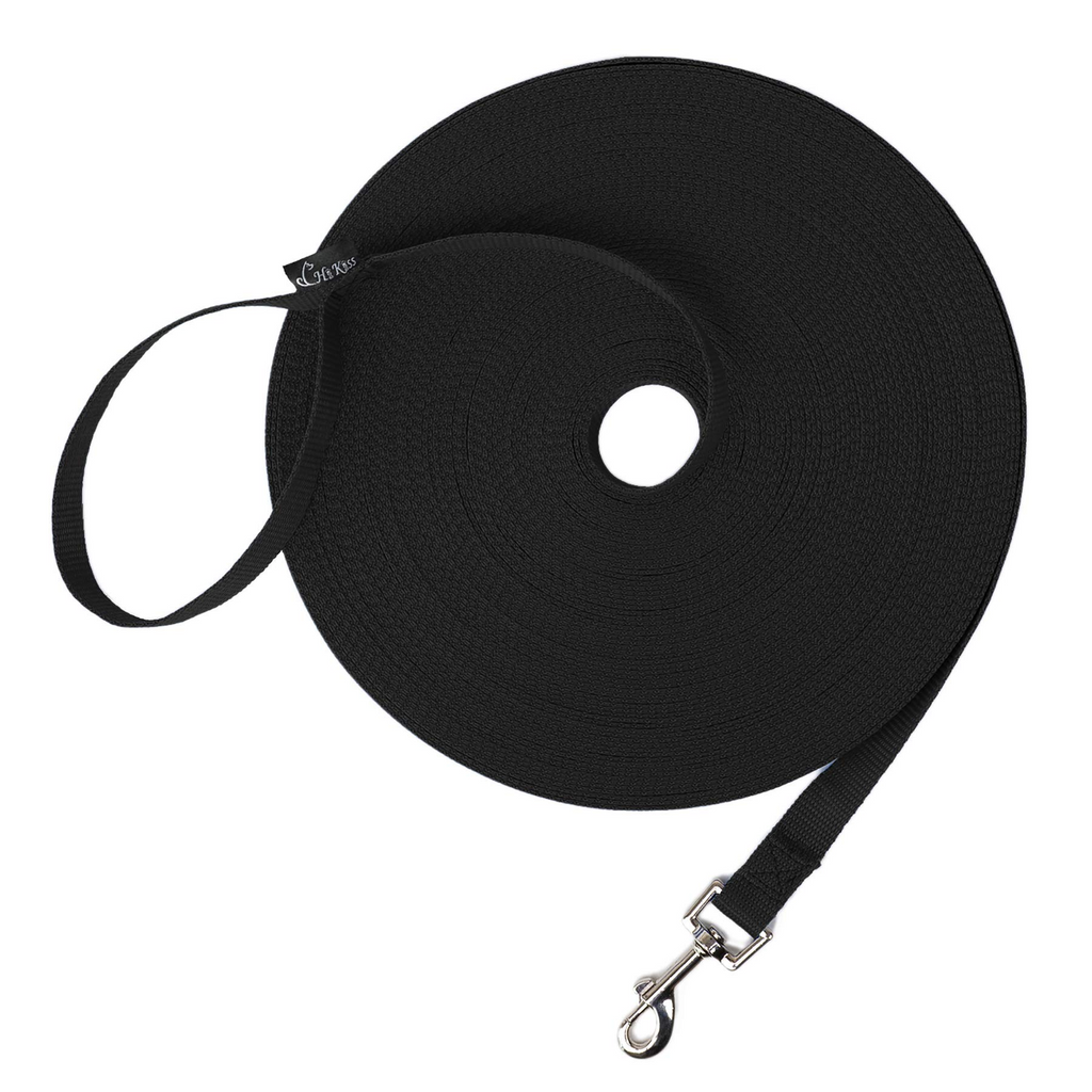 Long Dog Training Leash 30 ft, Nylon Recall Training Lead with Swivel Bolt Snap, 3/4 in Wide for Obedience Training, Hiking, Camping & Outdoor Play