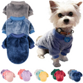 3 Pack Dog Sweaters for Small Dogs and Cats, Ultra Soft Warm Pet Jackets, Winter Puppy Apparel, Grey, Blue & Dark Blue, Small