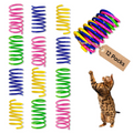 12 Pack Cat Spring Toys, Colorful Durable Plastic Spiral Springs for Indoor Cats & Kittens, Interactive Chase and Swat Toy Set