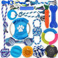 15-Pack Dog Toys for Small & Medium Dogs – Interactive Rope, Chew, Squeaky & Treat Dispensing Toys for Teething, Dental Care & Play