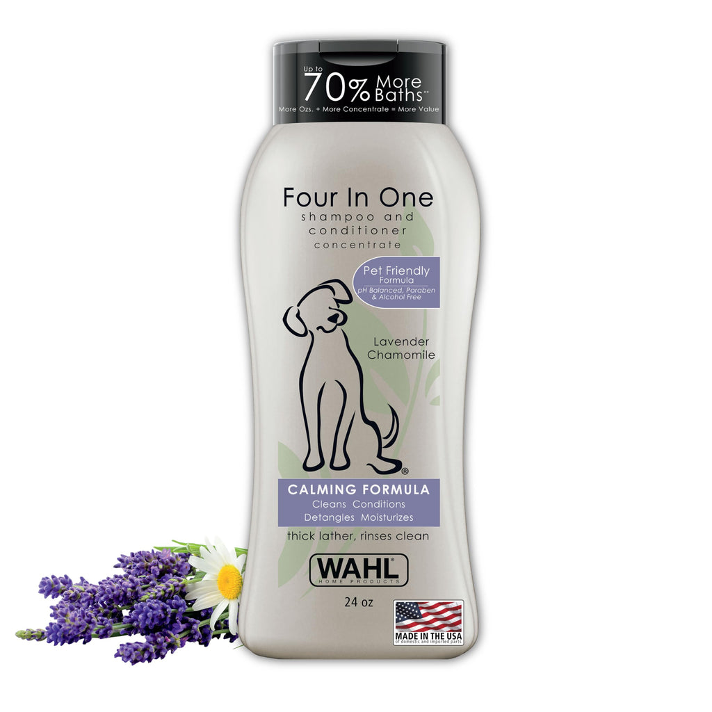 4-in-1 Dog Shampoo with Lavender Chamomile Scent, Cleans, Conditions, Detangles & Moisturizes, pH Balanced Formula, 24 oz