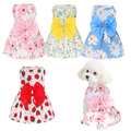 4 Pack Cute Pet Dresses for Small and Medium Dogs & Cats, Soft Breathable Puppy Skirts with Lace and Front Buttons