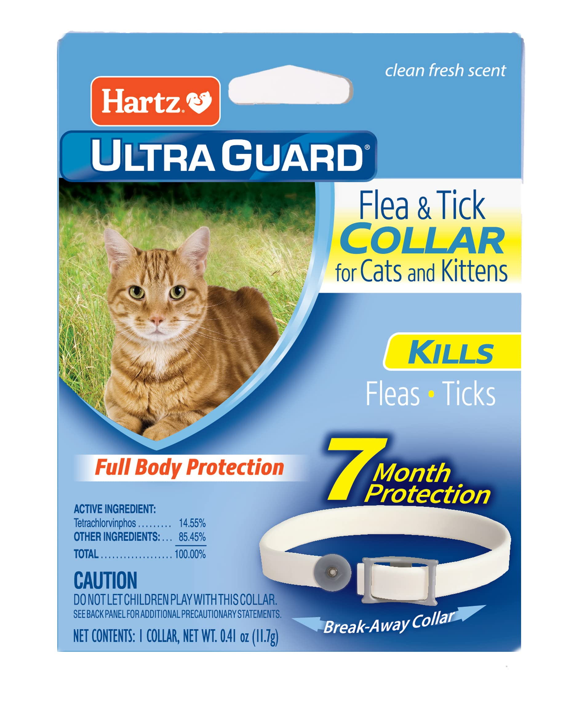 Cat Flea & Tick Collar – 7-Month Flea & Tick Protection, Water-Resistant Safety Collar for Cats & Kittens, White