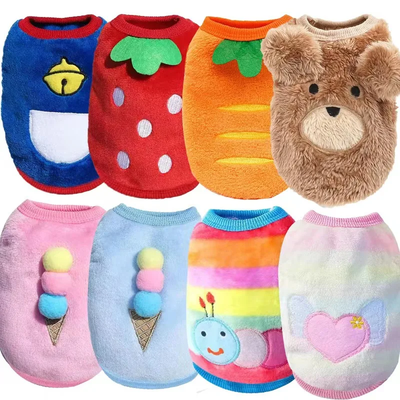 Winter Fleece Pet Vest for Small Dogs & Cats, Soft Warm Puppy Sweater Jacket, XXS–XL, 18 Color Options