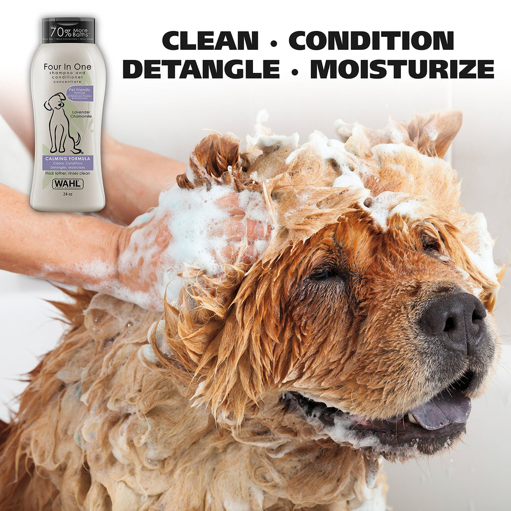 4-in-1 Dog Shampoo with Lavender Chamomile Scent, Cleans, Conditions, Detangles & Moisturizes, pH Balanced Formula, 24 oz