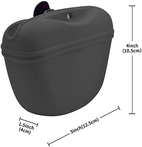 Silicone Dog Treat Pouch with Magnetic Closure and Waist Clip, Portable Training Treat Bag, Food Grade Silicone for Walking & Pet Training