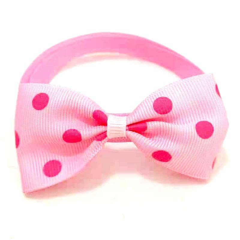 Adjustable Dot Bow Tie Pet Collar, Safety Neck Collar for Dogs and Cats