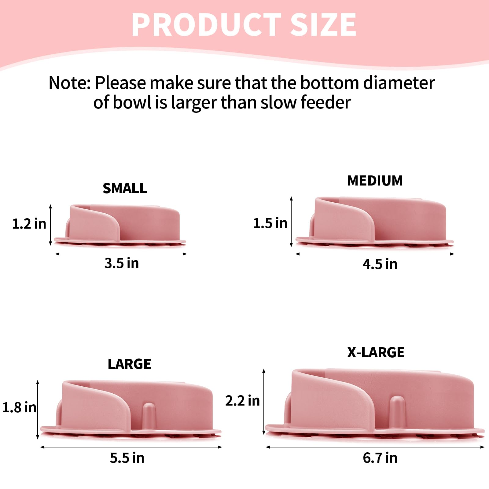 Silicone Slow Feeder Dog Bowl Insert – Soft Maze Feeder with Strong Suction Cups for Small, Medium & Large Dogs, Pink