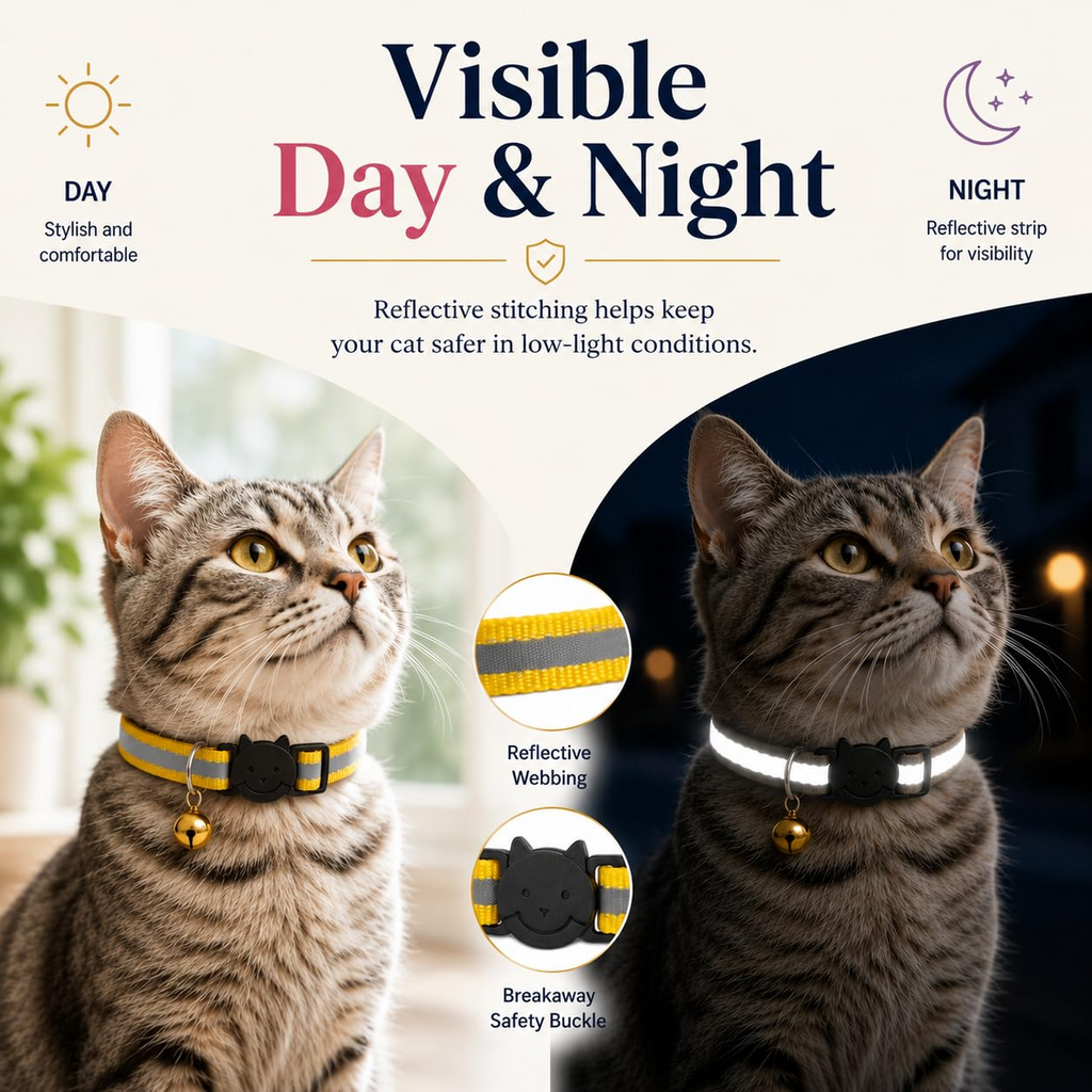 12 Pack Reflective Breakaway Cat Collars with Bells, Adjustable Lightweight Waterproof Safety Collars for Cats and Kittens