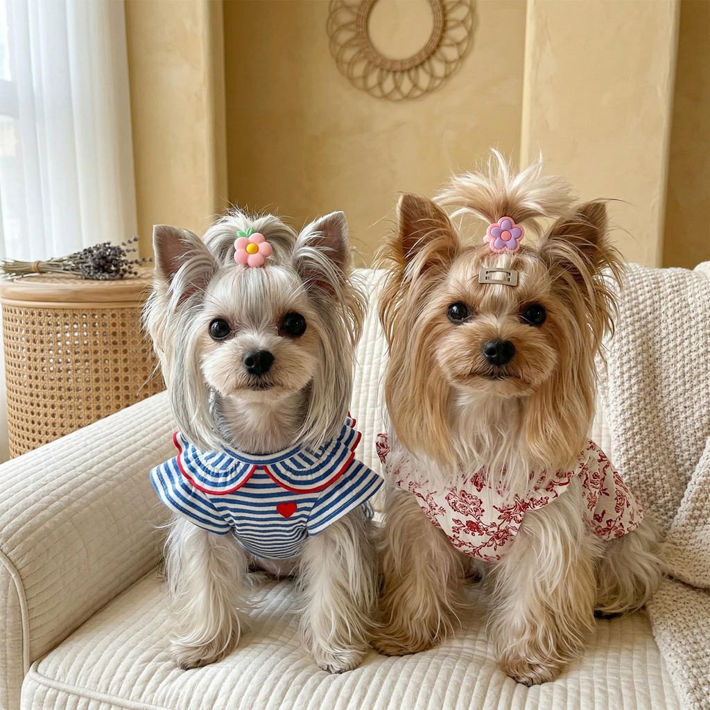 40 Piece Dog Hair Bows with Rubber Bands for Small Dogs and Cats, Cute Handmade Puppy Hair Accessories for Yorkies, Shih Tzus & Maltese
