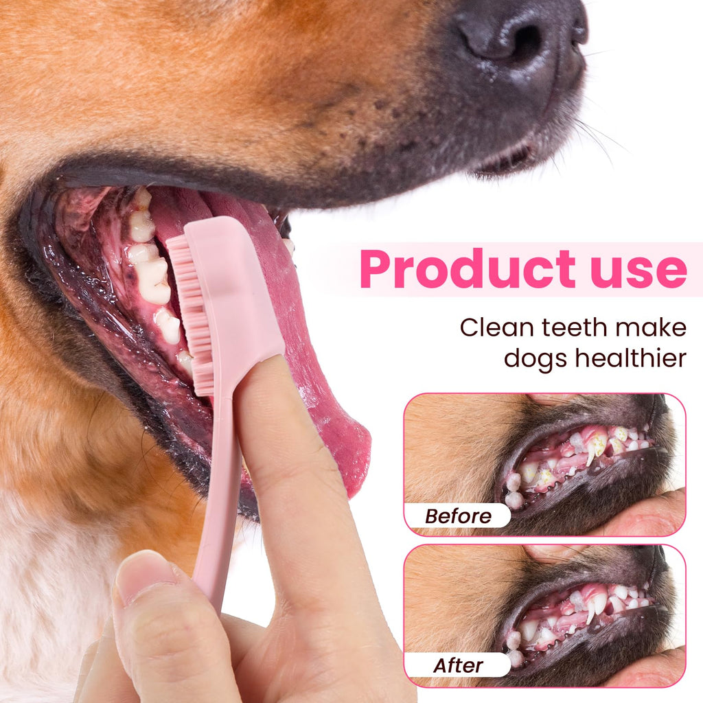 8 Pack Silicone Finger Toothbrush for Dogs & Cats, Food Grade Pet Teeth Cleaning Brush for Small & Medium Pets
