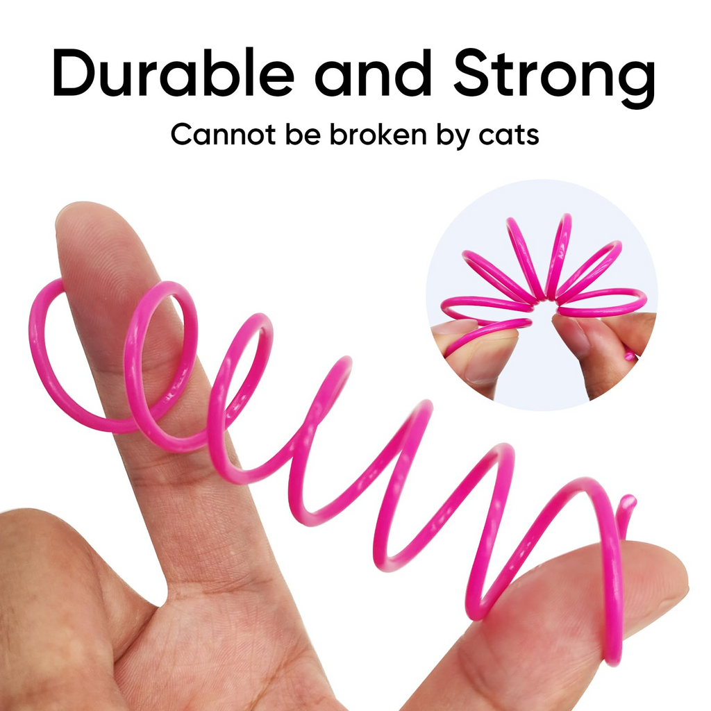 12 Pack Cat Spring Toys, Colorful Durable Plastic Spiral Springs for Indoor Cats & Kittens, Interactive Chase and Swat Toy Set