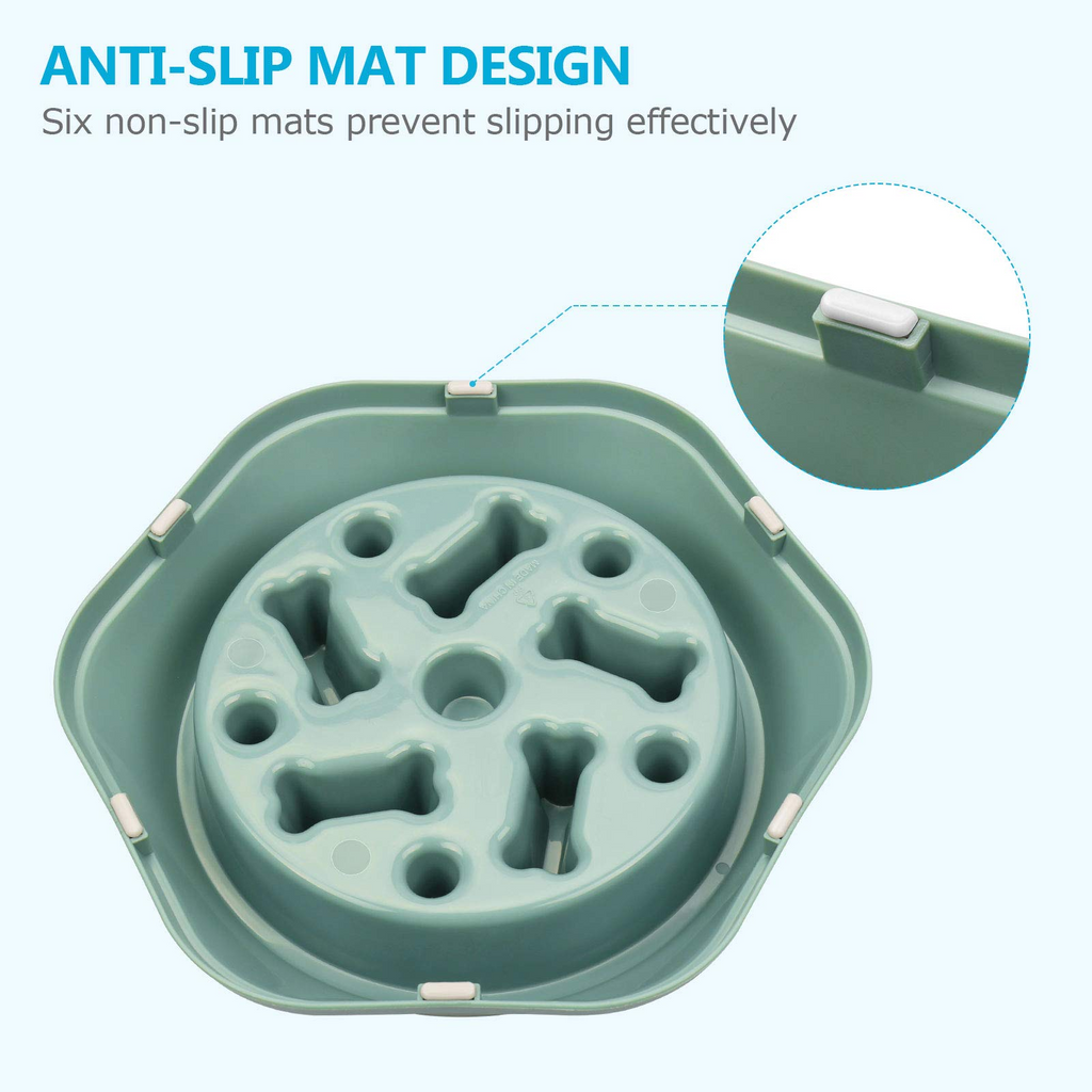 Slow Feeder Dog Puzzle Bowl – Anti-Choking Interactive Feeding Bowl with Non-Slip Base for Small & Medium Dogs, Green