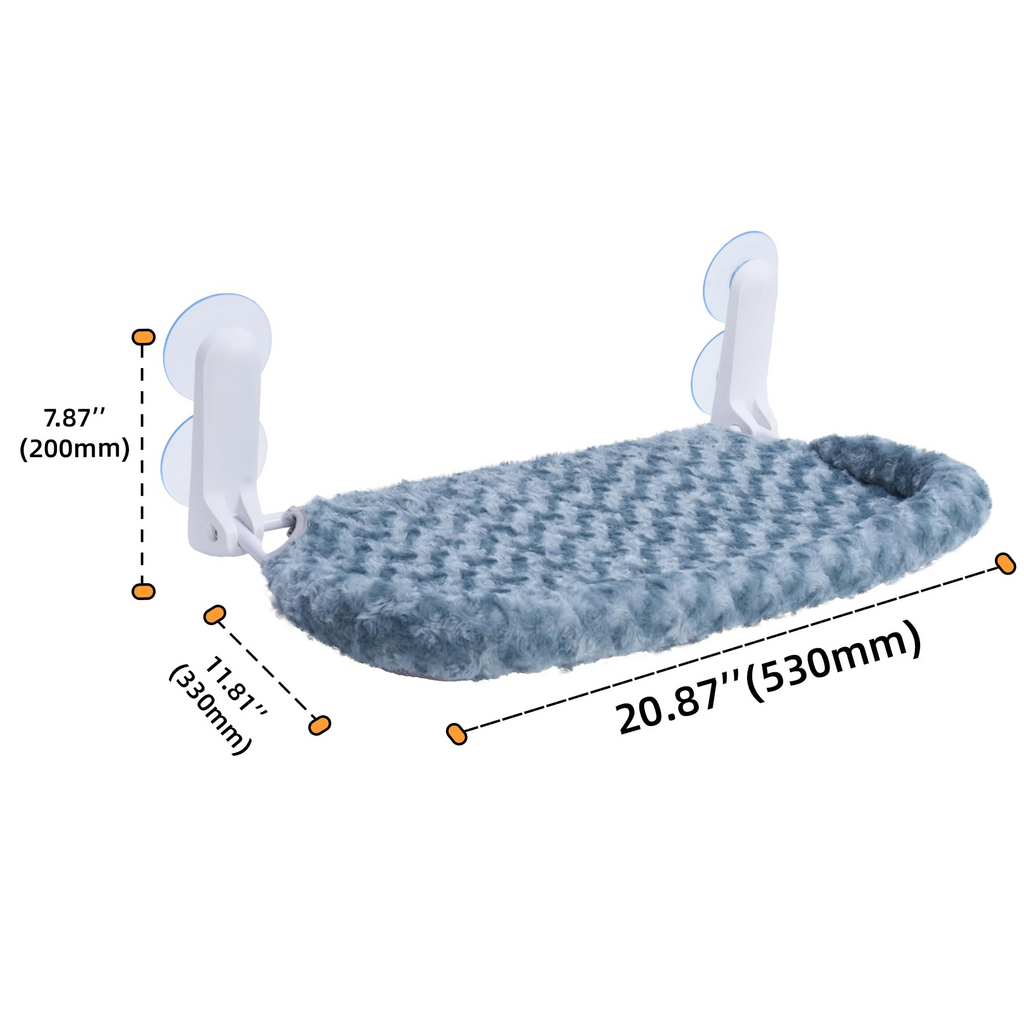Cat Window Perch with Cushion Rim, Portable Wall Hammock with Heavy-Duty Suction Cups, Plush & Breathable Design, Green