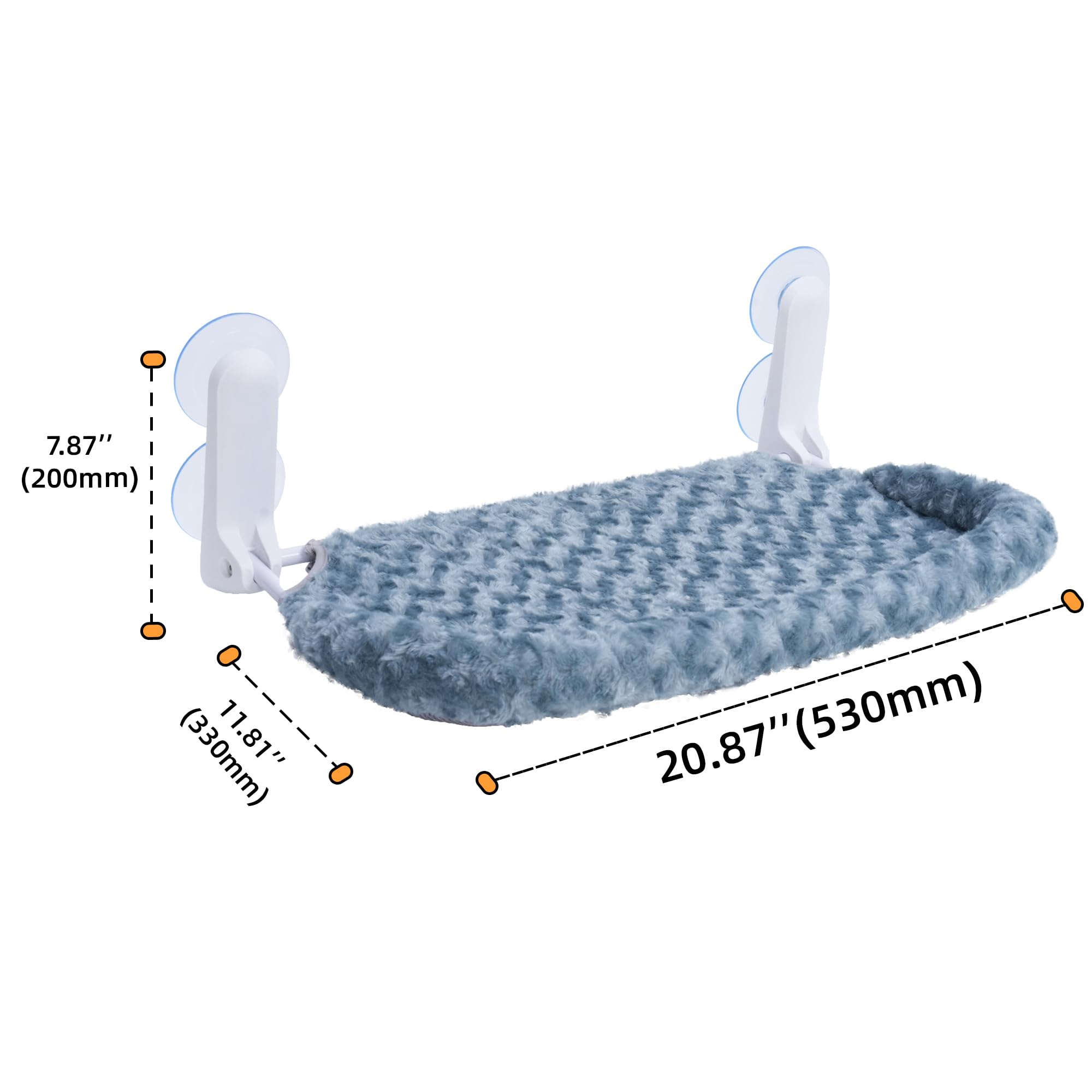 Cat Window Perch with Cushion Rim, Portable Wall Hammock with Heavy-Duty Suction Cups, Plush & Breathable Design, Green