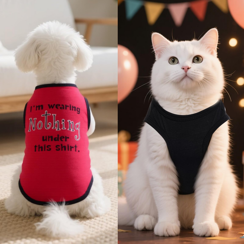 8-Pack Funny Dog Shirts for Small & Medium Dogs – Breathable Sleeveless Pet Vests with Printed Designs for Summer
