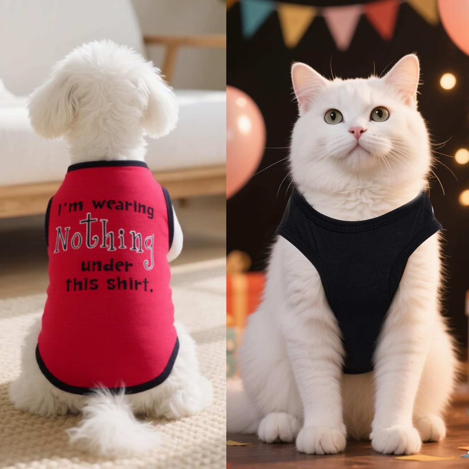 8-Pack Funny Dog Shirts for Small & Medium Dogs – Breathable Sleeveless Pet Vests with Printed Designs for Summer