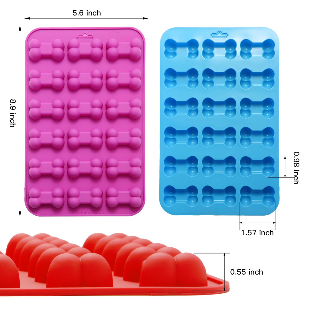 6-Pack Silicone Dog Paw & Bone Treat Molds – Non-Stick Food-Grade Baking Molds for Chocolate, Candy, Ice, Jelly, Biscuits & Homemade Pet Treats