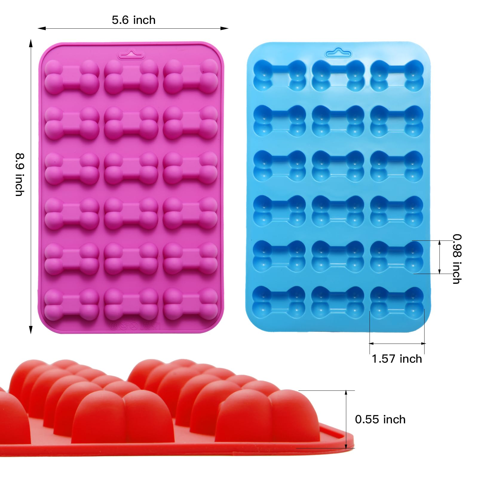 6-Pack Silicone Dog Paw & Bone Treat Molds – Non-Stick Food-Grade Baking Molds for Chocolate, Candy, Ice, Jelly, Biscuits & Homemade Pet Treats