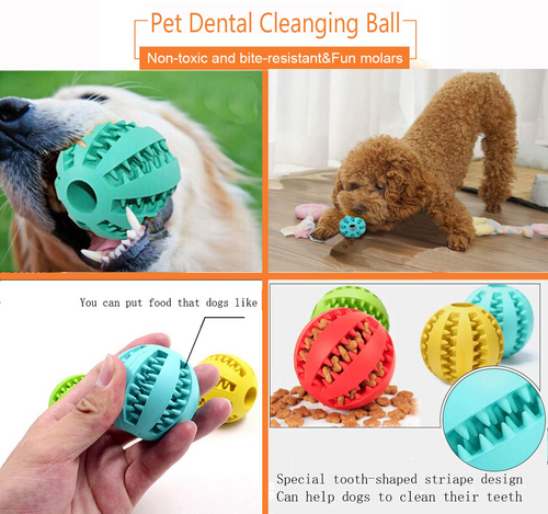 2-Pack Dog Treat Dispensing Ball Toys – Natural Rubber Chew Balls for Teeth Cleaning, Interactive Training & Play for Small, Medium & Large Dogs