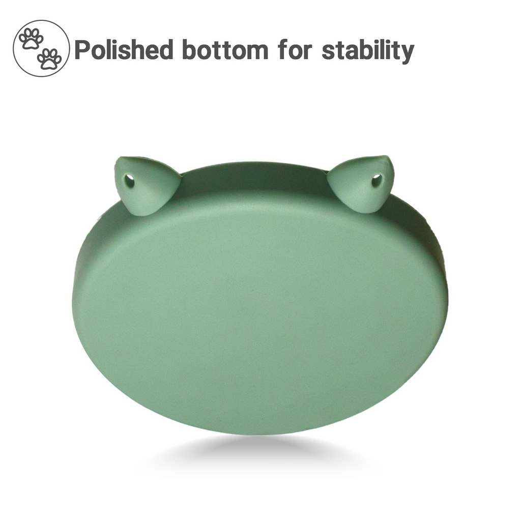 Silicone Slow Feeder Cat Bowl – Non-Slip Feeding Bowl for Dry & Wet Cat Food, Dishwasher Safe, Green & Blue