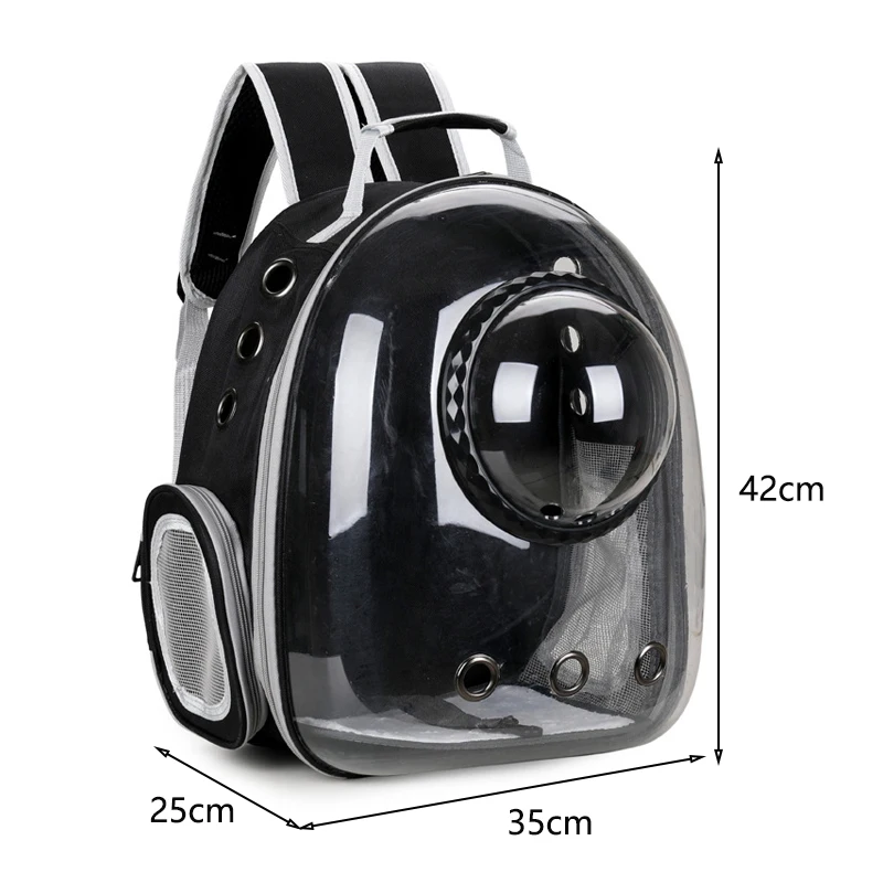 Transparent Pet Carrier Backpack with Ventilation Holes, Portable Travel Backpack for Cats & Small Dogs, 35 × 25 × 42 cm