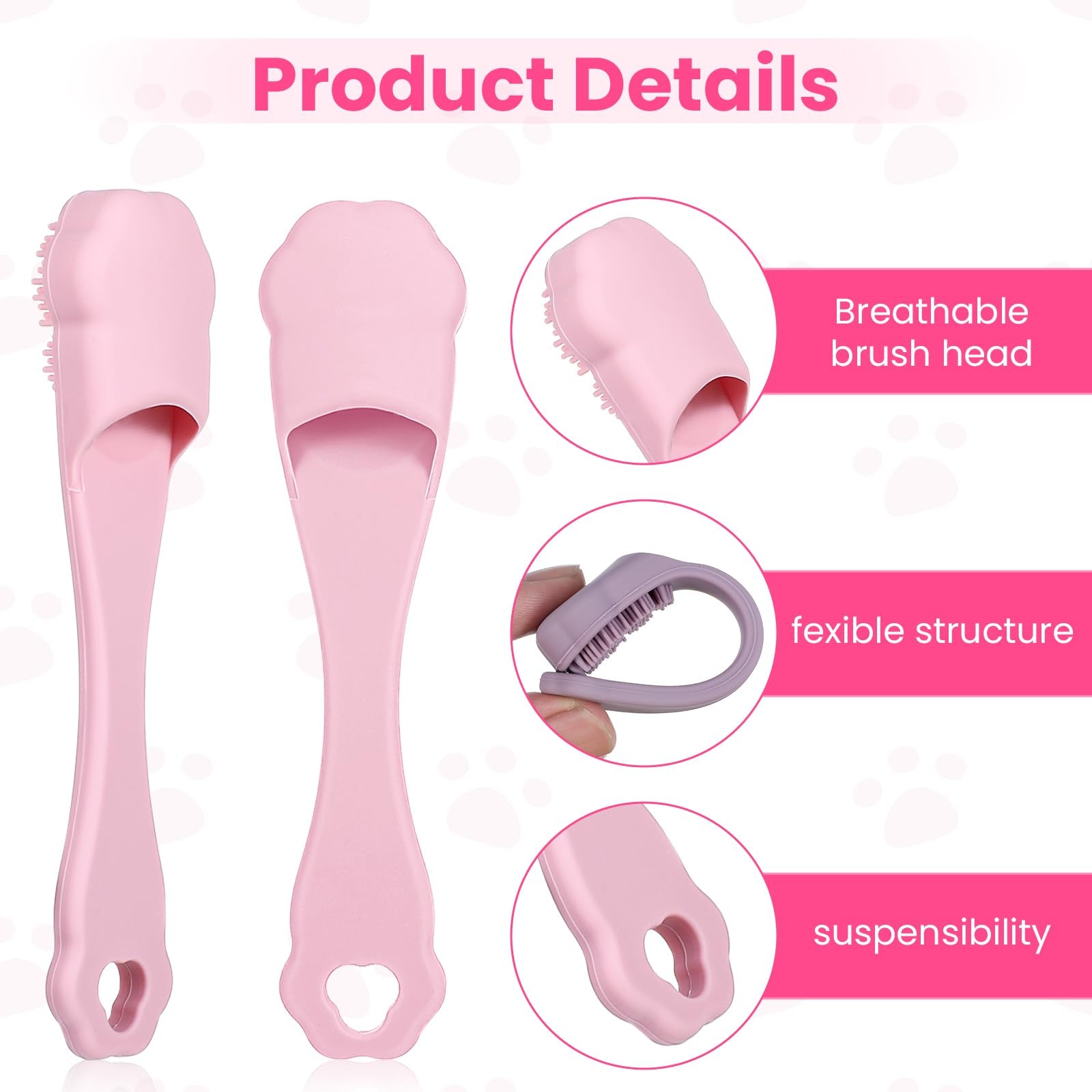 8 Pack Silicone Finger Toothbrush for Dogs & Cats, Food Grade Pet Teeth Cleaning Brush for Small & Medium Pets