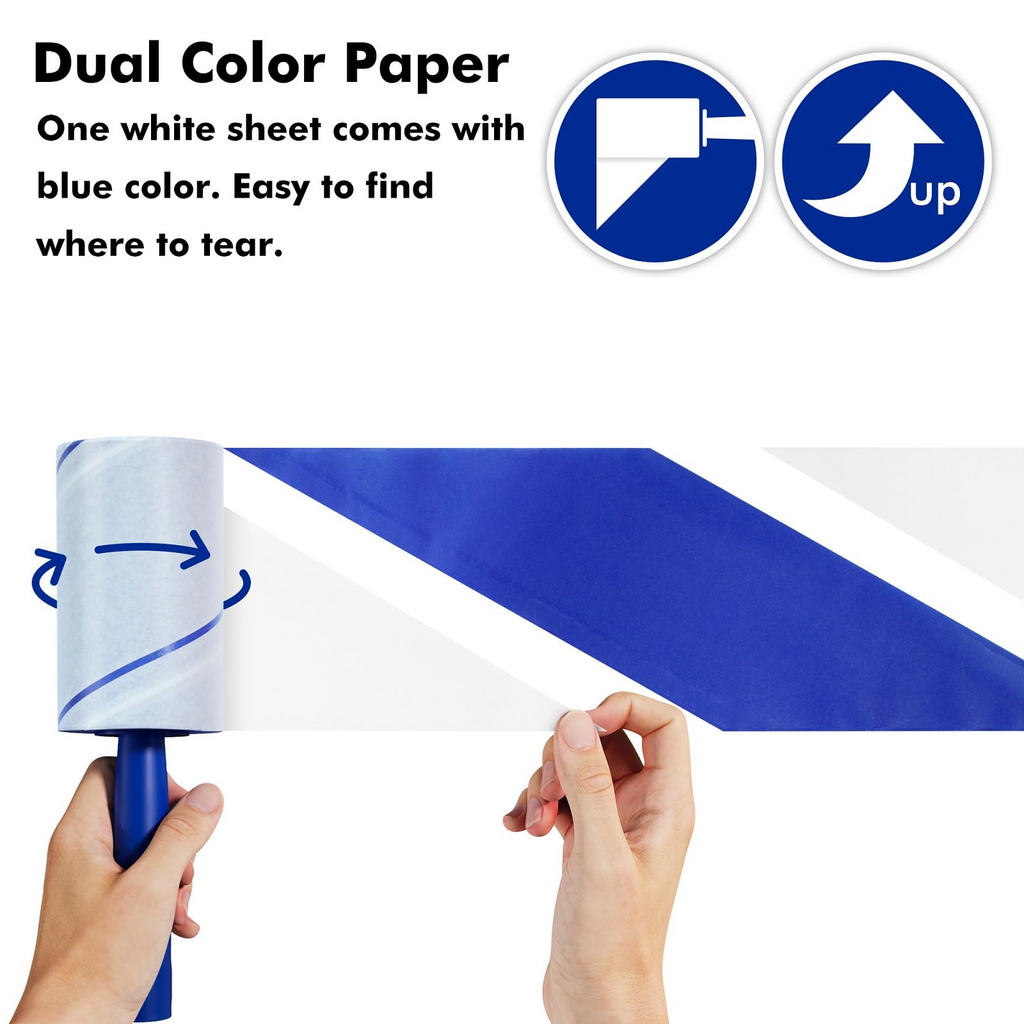 1200 Sheet Lint Roller Value Set with 6 Handles and 6 Refills, Sticky Pet Hair Remover for Clothes, Furniture, Carpet, Bedding & Car