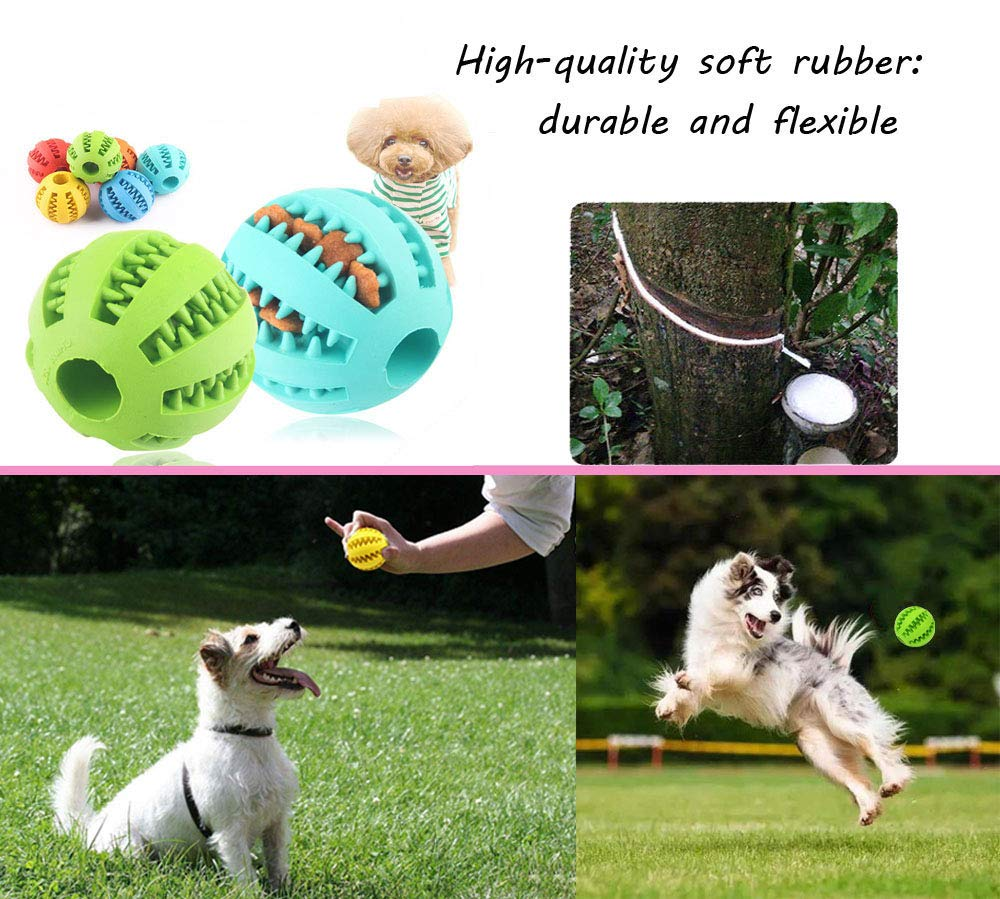 2-Pack Dog Treat Dispensing Ball Toys – Natural Rubber Chew Balls for Teeth Cleaning, Interactive Training & Play for Small, Medium & Large Dogs